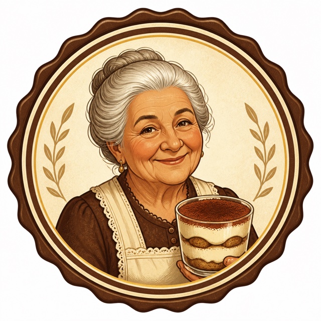 Sello de autenticidad: abuela con tiramisú